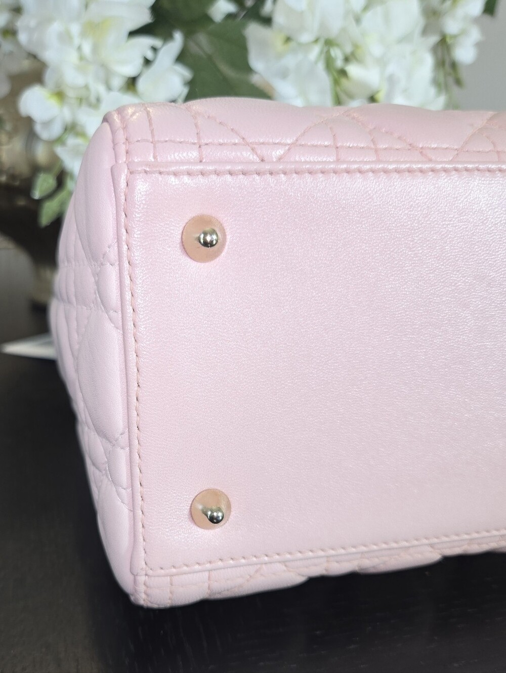 CHRISTIAN DIOR Lambskin Cannage Medium Tri-Color Lady Dior in Rose Pale - Picture 9 of 13